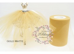 Matte gold - Premium Soft Nylon Tulle roll 6 inch wide 100 yards length